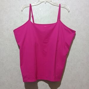 Worthington hot pink tank top with built in bra size 3X